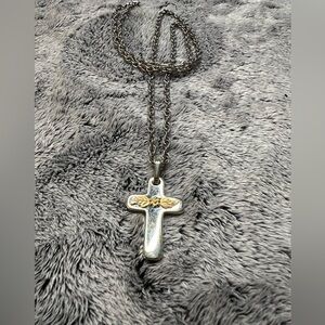Black Hills Gold SS Cross Necklace 22in